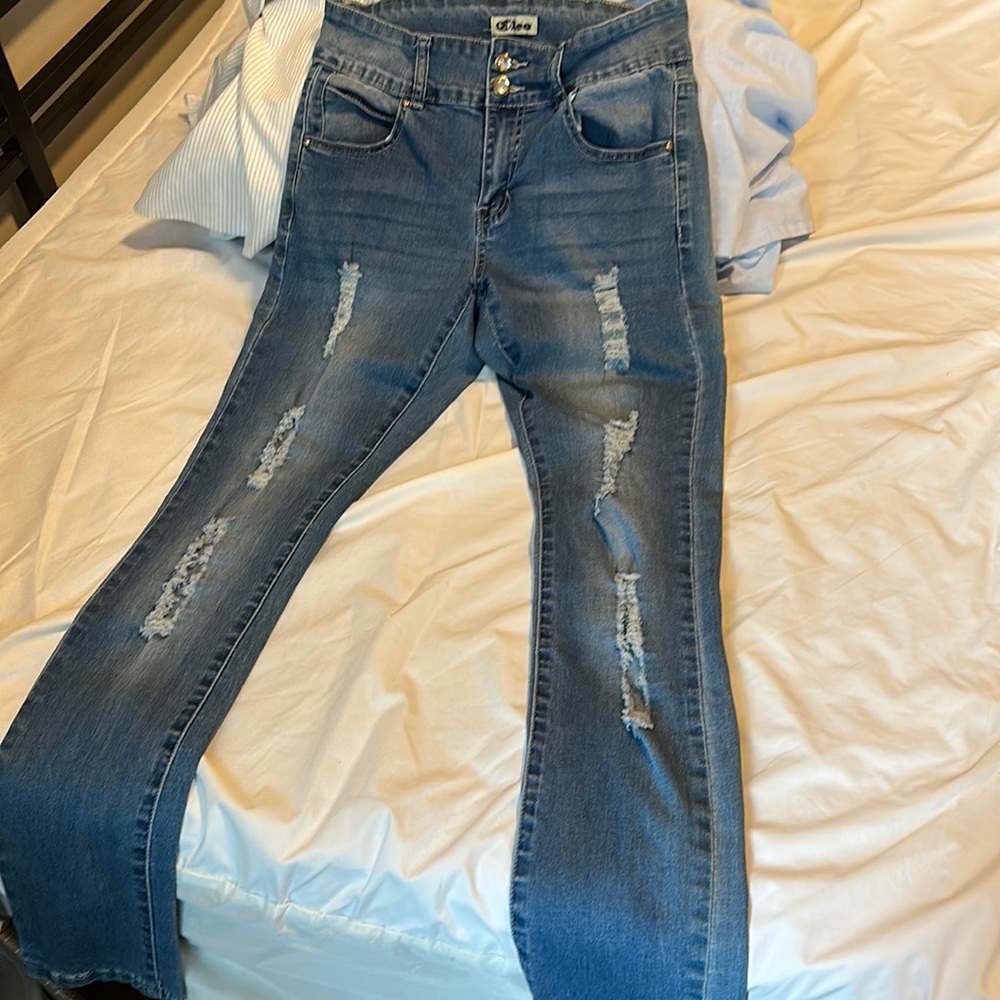 Light blue denim jeans